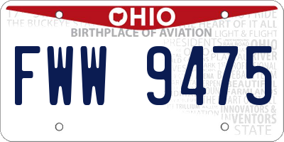 OH license plate FWW9475
