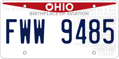 OH license plate FWW9485