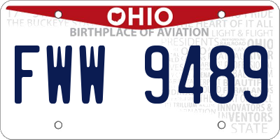 OH license plate FWW9489