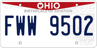 OH license plate FWW9502