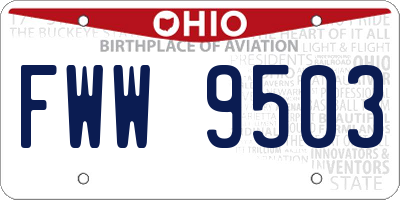 OH license plate FWW9503