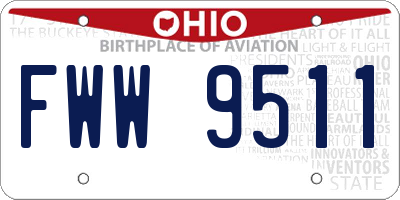 OH license plate FWW9511