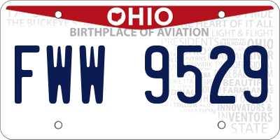 OH license plate FWW9529