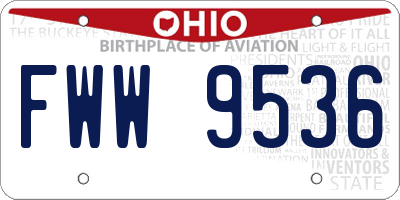 OH license plate FWW9536