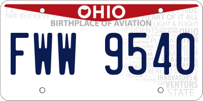 OH license plate FWW9540