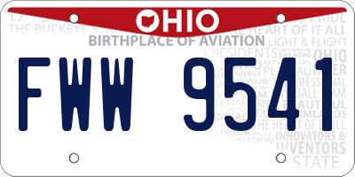 OH license plate FWW9541