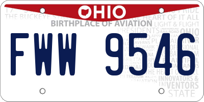 OH license plate FWW9546