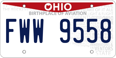 OH license plate FWW9558