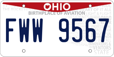 OH license plate FWW9567