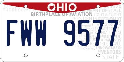 OH license plate FWW9577