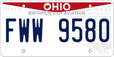 OH license plate FWW9580