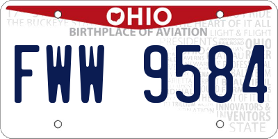 OH license plate FWW9584
