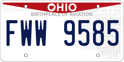 OH license plate FWW9585