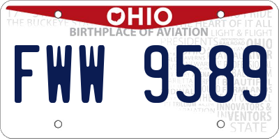 OH license plate FWW9589