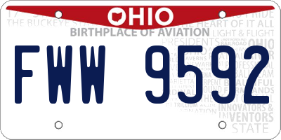 OH license plate FWW9592