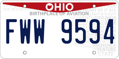 OH license plate FWW9594