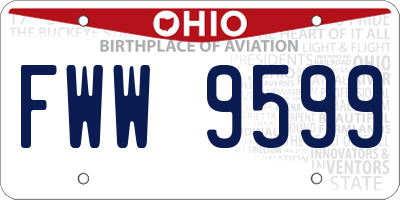 OH license plate FWW9599