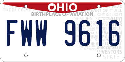 OH license plate FWW9616
