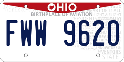 OH license plate FWW9620