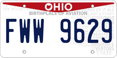 OH license plate FWW9629