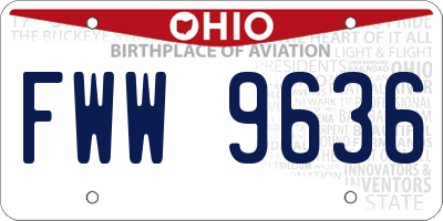 OH license plate FWW9636