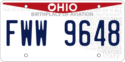 OH license plate FWW9648