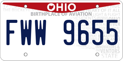 OH license plate FWW9655