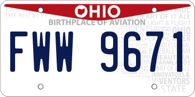 OH license plate FWW9671