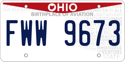 OH license plate FWW9673