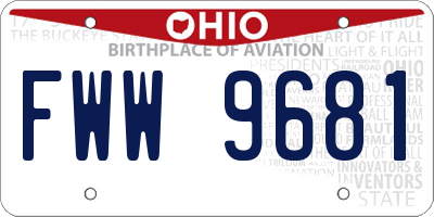 OH license plate FWW9681