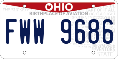 OH license plate FWW9686