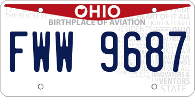 OH license plate FWW9687