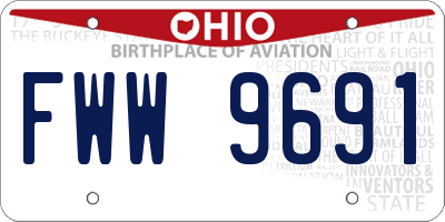 OH license plate FWW9691