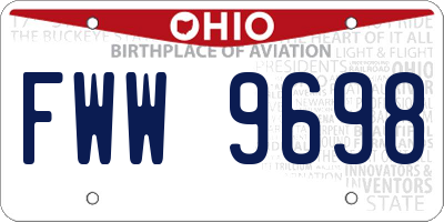 OH license plate FWW9698