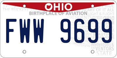 OH license plate FWW9699
