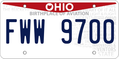 OH license plate FWW9700