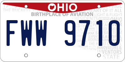 OH license plate FWW9710