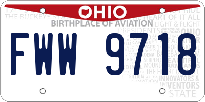 OH license plate FWW9718