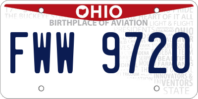 OH license plate FWW9720