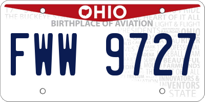 OH license plate FWW9727