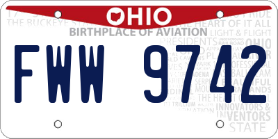 OH license plate FWW9742