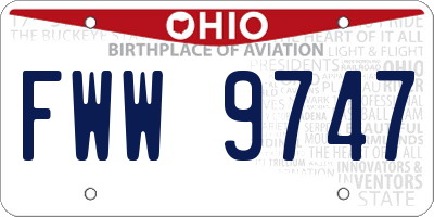 OH license plate FWW9747
