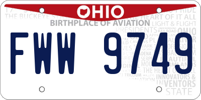 OH license plate FWW9749