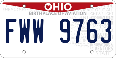 OH license plate FWW9763