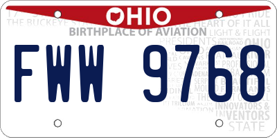 OH license plate FWW9768