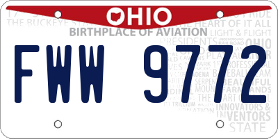 OH license plate FWW9772
