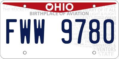 OH license plate FWW9780