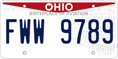 OH license plate FWW9789