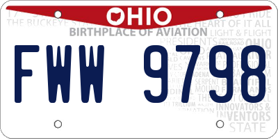 OH license plate FWW9798