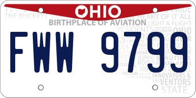 OH license plate FWW9799